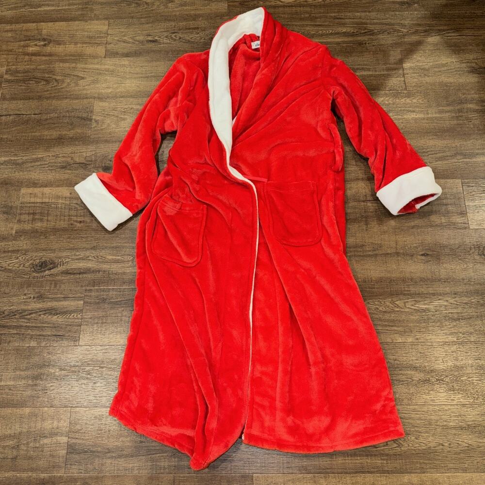 Chubbies Santa Claus Plush Robe Red White Sherpa Lined Men Soft One Size Holiday